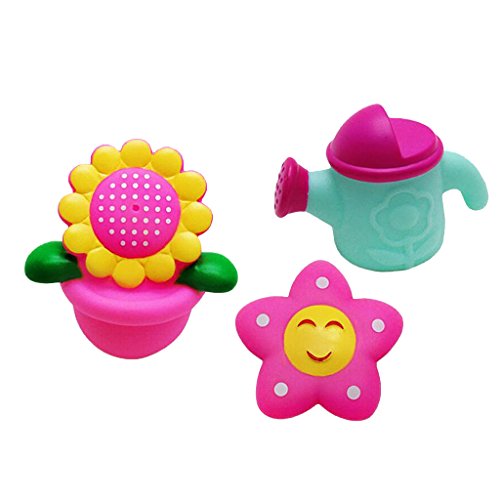 Gazechimp 3 Stück Baby Badespielzeug (Sonnenblume Gießkanne Squirter) Wasserspielzeug - 3