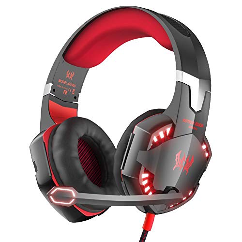 Preisvergleich Produktbild UNOKS LED Professionelle Kopfhörer mit Mikrofon, Wireless Gaming Headset, 7.1 Provinzstraße + Vibration Dual Chip