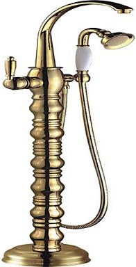 JinRou Modern and stylish Shower Mixer Gold Polished Free Standing Bathtub Faucet Works Well With Clawfoot &amp; Pedestal Tubs