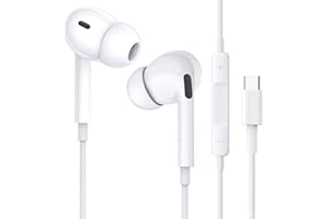 EVOMART Cuffie USB C,Auricolari Type C Hi-Fi Stereo con filo y Microfono compatibile per iPhone 16 15 Pro Max Plus,iPad Pro Air,Samsung Galaxy S25/S24 A53 A33,Huawei,Google Pixel 9/8,Xiaomi (BIANCO)