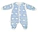 Produktbild Babyschlafsack Baumwolle Schlafsack Unisex Abnehmbaren Ärmeln Schlafsack Overall Kleidung Ganzejährig Anzug 68cm-Blau