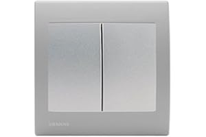 SIEMENS Double Poussoir Silver Delta Iris + Plaque basic Silver
