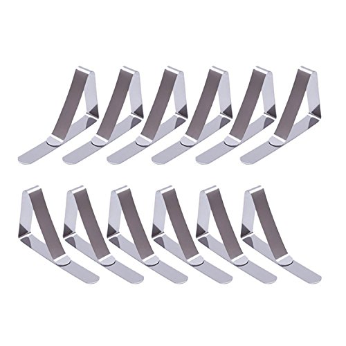 eBoot 12 Stück Edelstahl Tischdecke Clips Tischklammern Tischdeckenklammer