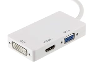 Zuya Mini DisplayPort DP Thunderbolt a DVI VGA HDMI Compatible Cable Adaptador 3 en 1 para iMac Mini Pro Air Book a Monitor TV