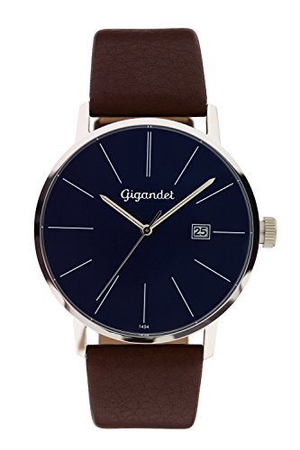 Gigandet Herren-Armbanduhr Minimalism Quarz Uhr Analog Lederarmband Blau Braun G42-012 Gigandet Herren-Armbanduhr Minimalism Quarz Uhr Analog Lederarmband Blau Braun G42-012