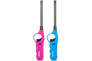 ezkart 2pk Large BBQ Lighters Refillable Safety Gas with Assorted Colours Suitable for Kitchen, Barbecue, Candles, Camping, Cooking, BBQs, Fireworks etc (2)