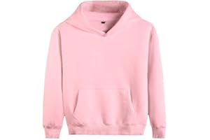 Vasego Boys Girls Plain Coloured Hoodie Jacket Kids Children Pockets Warm Hoody Hooded Sweatshirt Outerwear Tops UK