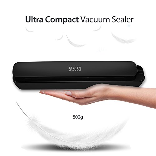 Razorri E1800-C Slim Vacuum Sealer Machine Vakuumiergerät mit 5 Starter Kit Vakuum Beutel Bags für Sous Vide Food Storage Saver Kompakt Leicht - 2