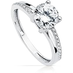 Solitario Oro blanco 18 kilates Jessica