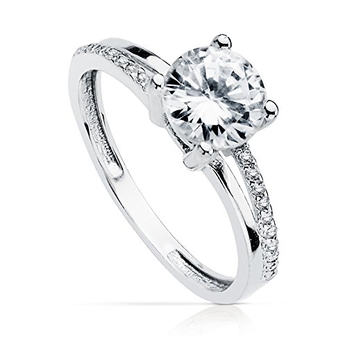 Solitario Oro blanco 18 kilates Jessica