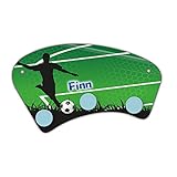 Wand-Garderobe mit Namen Finn und schönem Fußball-Motiv für Jungs - Garderobe für Kinder - Wandgarderobe