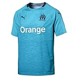 Puma Olympique de Marseille Third Maillot Original SS Homme, Turquoise-Peacoat, FR : L (Taille Fabricant : L)