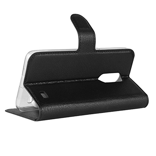 GuranÂ® Custodia in Pu Pelle per Blackview A10 Smartphone avere Portafoglio e Funzione Stent Case Flip Cover Caso Copertura Protettiva-nero