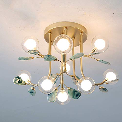 Preisvergleich Produktbild XFZ / Handgefertigte Deckenleuchte Bunte Leuchte, Unterputz Kreativ Eisen Kronleuchter Schlafzimmer Kinder Schlafzimmer Wohnzimmer Deckenfleck Bar Balkon-Grün 48x33 cm