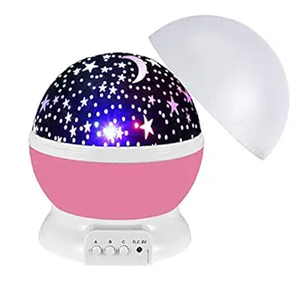 BUFAN Star Projector Night Lights for Kids, Stars Rotating Light Projector for Bedroom 3 4 5 6-12 Year Old Girl Birthday Christmas Xmas Gifts Toys, Pink, Pack of 1