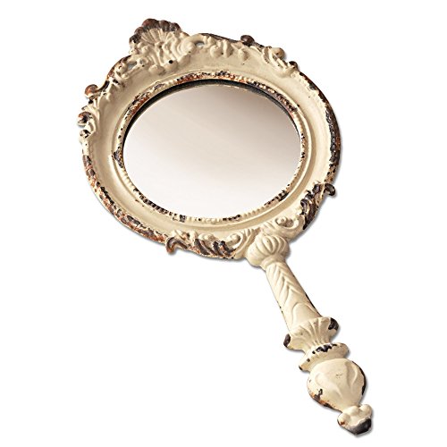 LOBERON Handspiegel Empuré mit Antik-Finish, creme
