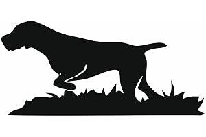 AMA SHOP Adhesivo de PVC preespaciado Deutsch Drahthaar color negro | Perro de paro alemán de pelo duro | Pegatina para casco, moto, caravana, autoTuning | Pasión caza