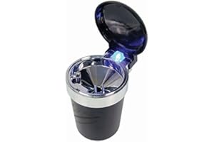 Zento Deals Ash Tray Auto Cigarette Odor Remover and Smoke Diffuser with Blue LED Cool Light Indicator