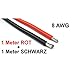 Produktbild Airbrush-City Silikonkabel 8AWG rot + schwarz je 1m 8,37mm² Silikonlitze