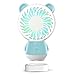 Produktbild SUDOTACK Mini USB Fan, tragbare wiederaufladbare Handheld-Fan, Halskette und Tischventilator mit 2 Multi-Color-LED-Licht, einstellbare Geschwindigkeiten, Standfuß (Blau)