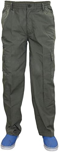 New Mens Mian Elasticated 7 Pockets Cotton Combat Cargo Work Loose Fit Trousers