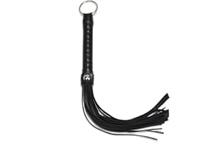 Tabanzhe 1psc 30cm Black Whip Props -Novelty Leather Pole Whip Durable Horse Riding Crop for Equestrian Performances Horse Training Stage Acts and Cosplay