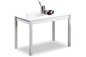 ASTIMESA Mesa de Cocina, Metal, Blanco, 90x50cm, Mesa Fija 90x50 Blanco