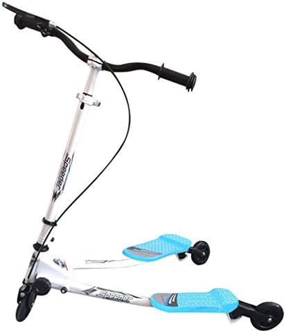 Busyall Mini Kids 3 Wheel Tri Flicker Folding Swing Scissor Push Scooter (Blue)