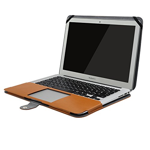 MOSISO MacBook Air 13 H  lle Case  Premium Qualit  t PU Leder Schlanke Schutzh  lle Tasche Cover f  r MacBook Air 13 Zoll  A1369   A1466   Hellbraun
