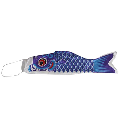 Preisvergleich Produktbild LEORX Japanische Karpfen Fahne, 55cm Koinobori Windsack (blau)