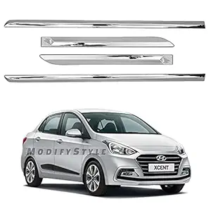 ModifyStyle Side Beading/Side Cladding/Door Garnish/Door Protector Chrome Suitable for Hyundai Xcent (2017 to Present) Type 2 (Set of 4pcs)