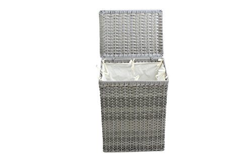 Avanti Trendstore Wäschekorb aus grauem Rattan