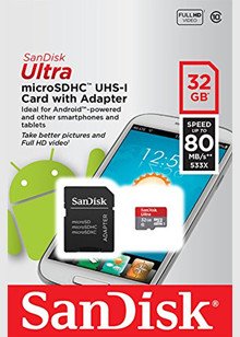 2 x SanDisk Ultra Speicherkarten, 32 GB, microSD, SDHC, UHS-I Klasse 10, 80 MB/s, SD-Adapter (SDSQUNC-032G-GN6MA) - 2