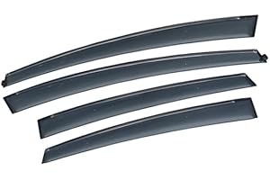 K - KONNEKT Wind Deflector Set for Toyota Prius Plus | Set of 4 - Front and Rear | 2012-2020 | Chrome