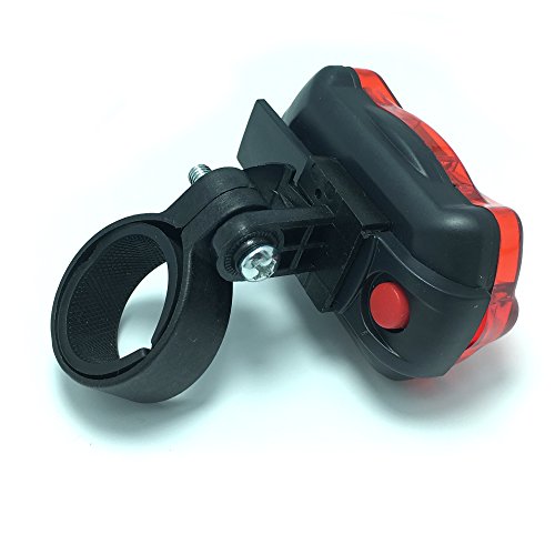 Rücklicht, Yesloo 5 LED Fahrradbeleuchtung mit 7 Leuchtmodi Wasserdichte Fahrrad Licht/ Nacht Rück Fahrradlampe, Akku Betrieben, Schwarz & Rot - 4