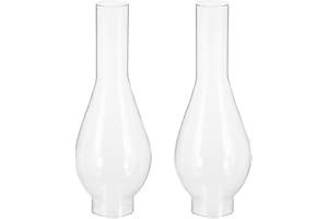 Amosfun 2 Piezas Pantalla De LáMpara De Aceite Transparente De Vidrio Repuesto Para Chimenea De Queroseno Protector De Viento DiseñO Retro FáCil InstalacióN