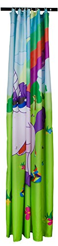Design Antischimmel Duschvorhang – Drunky Unicorn Aufdruck – ca. 200 x 180 cm – inkl. 12 Duschvorhangringe – Venkon ® - 3