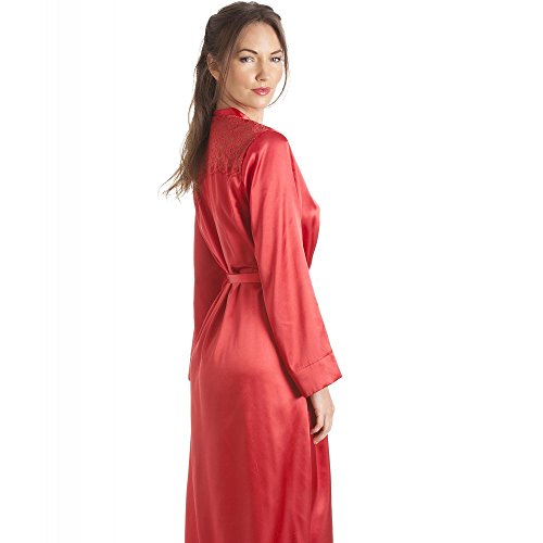 Camille – Damen Morgenmantel – Luxuriös aus Satin – Rot - 5