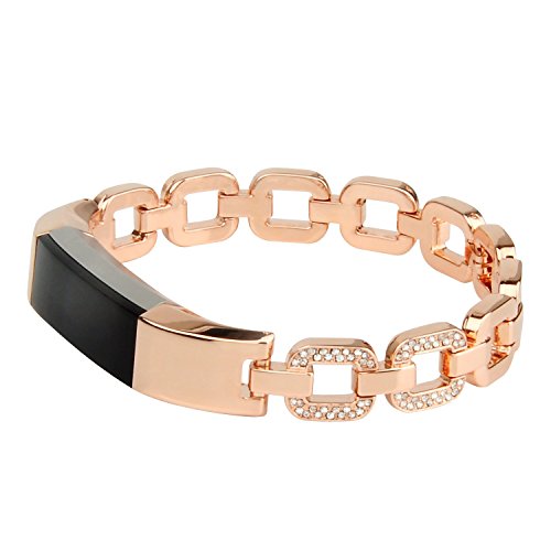 DigiHero Edelstahl-Ersatzarmband Band Armband für Fitbit Alta in Silber, Roségold (14 cm – 20,6 cm) - 4