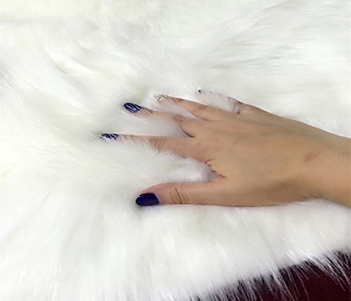 Lammfellimitat Teppich,Gemütliches Gefühl wie echter Wolle,Weiß - 3