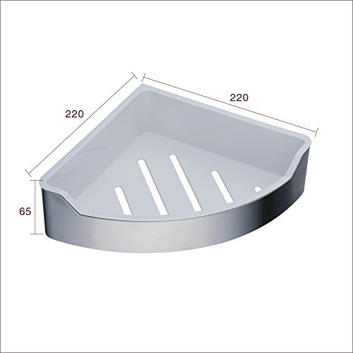 Beelee Eckablage Premium Edelstahl rostfrei+ABS, 22 x 6.5 cm, Gebürstetes Nickel - 4