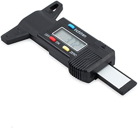 Vinteam Digital Tyre Tread Depth Gauge 0-25.4mm Tread Checker ABS Plastic Metal Probe with Large LCD Display Protable Tire Tester Brake Shoe Pad Inch/mm Adjustable Tread Depth Measuring Tool for Motorbike Car Van Tyre