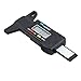 Produktbild vinteam Digital Reifen Profiltiefenmesser 0–25.4 mm Lauffläche Checker ABS Kunststoff Metall Sonde mit großem LCD-Display Tragbar Reifen Tester Handbremsbacke Pad Zoll/mm verstellbar Tiefe Reifenprofil Mess-Werkzeug für Motorrad Auto Van Reifen