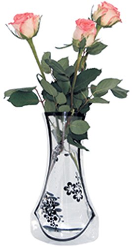 10 x Vase faltbare Blumenvase aus Folie Faltvase farblos/klar mit Muster