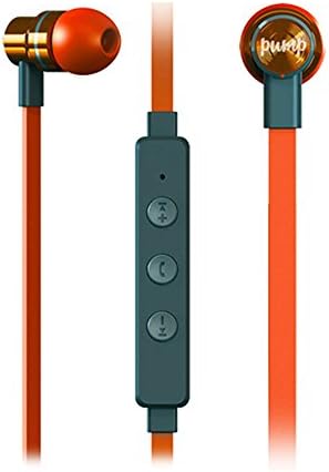 Pump Audio Mix, Bluetooth Wireless In Ear Earphones with High Quality Bass, Memory Foam Earbuds, Inear Wireless Headphones With Mic With Case - Orange