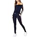 Produktbild Tracksuit Damen Set Mumuj New Fashion Frauen Sport Off Shoulder Blouse Sweatshirt Mädchen Black Gray Tops Oberteile Pants Sets Casual Fitness Suit Cotton Sweatjacke Lang Hosen (Marine, M)