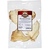 EcoStar Hunde Snack Rinderohren 5er, 2er Pack (2 x 95 g)