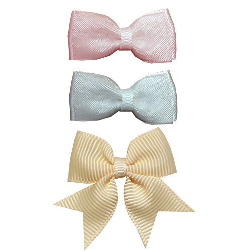 Baby Wispy Clippy - Butterfly hair bows - Best No Slip Barrette for Fine Hair (Pack3-Pink/White/Yellow)