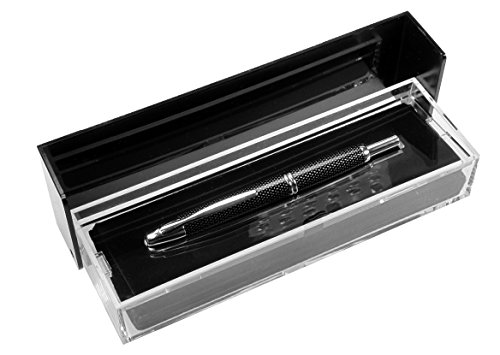 Pilot Capless Medium Retractable Fountain Pen Carbonesque - Black Barrel