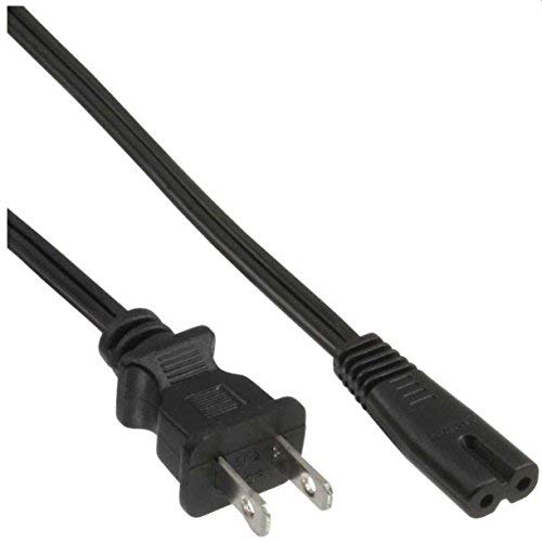 JOIN - Cable de alimentación eléctrico con Enchufe Estadounidense y Enchufe IEC320 C7, 2 m, Negro